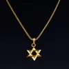 Collier pendentif hexagramme tendance, bijoux Magen David, chaîne étoile juive