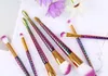 Wholesale 7pcs Purple Makeup Brushes Set honeycomb rainbow handle Cosmetic Foundation Eyeshadow Brush beauty tools kit