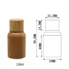 10 ml eterisk olja tomma flaskor med naturlig bambu skruvlock glasbehållare, bambuflaska essensvätska Snabb leverans F418