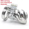 Stal nierdzewna 3D Męskie urządzenia męskie długa klatka kutasa Odłączona PA Zakochanie Podstawowe paznokcie pierścionek penisowy BDSM Sexy A3596541567