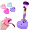 Heart Shaped Silicone Brush Cleaner Glove Scrubber Board Hollow Out Makeup Brush Holder Cosmetics Wash Cleaning Tools