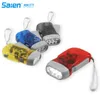 Manuell LED-ficklampa [Inget batteri krävs] [Instant Lighting] Hand Crank Power Emergency Light Safety Tool för camping