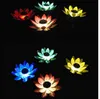 태양 전원 LED 로터스 꽃 램프 방수 야외 부동 연못 정원 풀 파티 야간 빛 장식