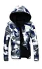 Män Hooded Collar Down Jackor Camouflage Reversible Coat Online Billiga Varm Jacka Zipper Hoodies Gratis frakt