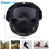 Motorcycle Goggles Mask Detachable, Harley Style Protect Padding Helmet Sunglasses, Road Riding UV Motorbike Glasses