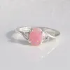 Edelstein Opal Ring Damen Solitär Hochzeit Verlobungsringe Modeschmuck Geschenk Will und Sandy