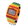 Netop Shhors Digital LED Watch Rainbow Classic Colorful Stripe Unisex Fashion Watches Good Swimming Nice Gift For Kid Free DHL