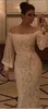 Vintage Off Omuz Dantel Gece Elbise BeAteau Uzun Kollu Ayak Bileği Uzunluğu Kılıf Gece Önlükleri Kanat Resmi Vestidos Prom8904218