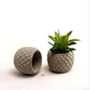 WCIC Mini Cement Decorative Flower Pot Planter Pineapple Shape Concrete Desktop Nursery Pot Cactus Succulent Seeds Bonsai Vase