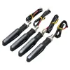 4PCSSet Flowing Universal Motorcycle Turn Signal Indicators 12L 12V Blinkers Flexibel Bendable Lamp Light Amber2006809