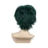 Dark Short Green Anime Cosplay Wig of valgus 6 Inch Heat Resistant Both Men's and Women's Full Synthetic Wigs