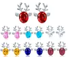 Mode Haute Qualité Cerf Zircon Cristal Boucles D'oreilles Stud Saint Valentin 925 Bijoux En Argent Diamant De Noël Jour De Vacances Cadeaux HJ229