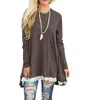 Women Long Sleeve Tunic Top Loose Fit Flare T-Shirt Tunic Tops Pullover Sweater For Leggings 8 Colour Select Size (S-2XL)