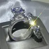 Choucong Torre Eiffel forma anel 8ct 5A zircon Cz 925 prata esterlina noivado casamento anéis de banda conjunto para mulheres bijuterias de noiva S1270m