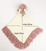 INS children boys girls tassel Knit Poncho cartoon Hooded Cape Warm winter Shawl cloak for Baby Christmas dress up C5411