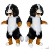 2018 Fast design Custom White & Black Sheep Dog Mascot Costume Cartoon Character Fancy Dress for party supply Adult Size285S