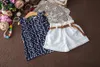 베이비 의류 여자 민소매 꽃 무늬 반바지 + 반바지 세트 여자의 복장 아동 양복 아이 여름 패션 의류