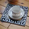 Luxury Velvet Embroidered Coaster Tablecloth Anti-scalding Placemat Fabric Western Coffee Pad Chinese Cup Coaster Decoration Mat Party Table