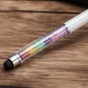 Novedoso bolígrafo con diamantes de imitación de cristal arcoíris con pantalla táctil, bolígrafo de tinta negra superior, regalo para estudiantes WJ014
