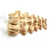 Couleur de P27 / 613 Virgin Malaisien Body Loop Loop Coiffure Micro Bague Cheveux 200g 100% Micro Bead Liens Machine fabriqué Remy Hair Extension