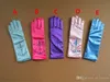 Cosplay princess kids gloves for girls long Blue Satin children Halloween cosplay gloves for party Christmas free shipping A-0478