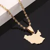 Stainless Steel South Sudan Map Pendant Necklace Country Maps Jewelry