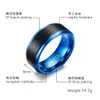 Bague de tungstène noir bleu deux tons anneau 8mm promesse d'anniversaire des femmes mens son anneau le sien ajustement gratuit gravure
