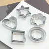 3 stks / set bakvormen roestvrij stalen bakvorm cookie cutters plunjer biscuit DIY Mold Star Heart for Baby Kids