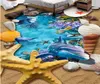 Напользования 3D Дельфин Гостиная Торговый водопад 3D напольная плитка покрасить Papel De Parede
