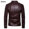 Vestes en Faux cuir pour hommes, flambant neuf, haute qualité, cuir Pu, noir, marron, 5XL, printemps-automne, veste et manteau Xnxee