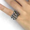 5 pcs / mycket storlek 5-10 Nyaste ihåliga tik unisex ring 316l rostfritt stål mode smycken Populär biker hiphop stil ring