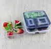 US AU Microondas Recipientes de comida ecológicos Caja bento de almuerzo desechable de 3 compartimentos Preparación de comidas negra 1000 ml 4362826