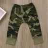 2PCS Ubrania dla niemowląt Noworodka Toddler Armia Zielona dziewczynka dla dziewczynki List Tshirt Tops Camuflage Spods Stroje Set Ubrania 024M7213089