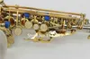 Instrument Professionnel Pour Les Étudiants MARGEWATE Tube En Laiton Nickelé Saxophone Soprano Bb Col Courbé Sax Plat B Avec Embouchure