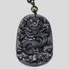 Collier Dragon obsidienne noire, pendentif en Jade, bijoux pour amoureux, amulette porte-bonheur, 165c