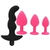 YEMA 4 PCS Silicone Butt Plug Stainless Steel Anal Plug 10 Functions Butt Plug Vibrator Sex Toys for Woman Vagina Men Gay Y1897940106