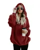 European autumn winter new fashion long sleeve hooded solid color sweater jacket S~5XL support mixed batch