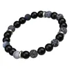 Natural Stone Weathering Agates Bead Armband Fashion Man Yoga Mens Pärlade armband Pulseira Masculina