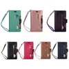 S24 Fashion Zipper Flip Cases für Samsung S23 Plus A34 A54 A14 A13 5G A33 A53 Note 20 Ultra S22 Leder Brieftasche Multifunktions Cover Halter ID 9 Karten Slot Business Tasche