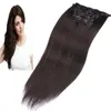 Remy 100% Mänskligt Hår Brasiliansk Hårklämma i tillägg 7st Double Strong 100g Human Hair Clip In Extensions Weft