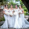2018 Страна Русалка платья невесты для свадьбы с плеча белое кружево аппликации створки длинные спинки фрейлина свадебные платья для гостей
