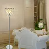 Moderne luxe kristal vloerlamp rokerige grijs / transparante tafellamp eenvoudige moderne studie led vloer licht voor slaapkamer woonkamer