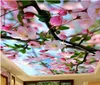 Papel De Parede Dostosowane Fotografia Tapety 3D Stereo Peach Blossom Cherry Blossom Sufit Papel de Parede 3d Tapeta na ściany 3 d