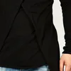 Shokotano Mężczyźni Super Stylowy Cross Largeed Tail Long T Shirt Solidna Koszulka z długim rękawem Longline Swallow Hem Streetwear Tops Tee