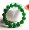 12mm natural de jade verde rodada pedras preciosas bracelete