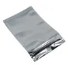 100pcs/Lot 10x17.5 cm Aluminum Foil Resealable Food Storage Bags with Tear Notches Mylar Foil Zipper Lock Pack Pouch Foil Baggies for Candy