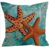 26 styles starfish pillowcase cotton and linen sea star pillow cover home sofa decor waist cushion cover DDA699