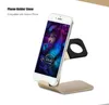 Hot 2 in 1 houder TS026 Aluminium metalen opladen Dock Station Bracket Cradle Standhouder voor iPhone 7 8 voor Iwatch Mini Tabletten PC S8 Houder