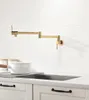 VOURUNA Antique Brass Pot Filler Kitchen Faucet Wall Mounted Extension Golden Foldable Sink Tap