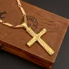 ERKEKLER Kadınlar çapraz 18 k Katı altın GF charms hatları kolye kolye moda hıristiyan takı fabrika wholesalecrucifix tanrı hediye